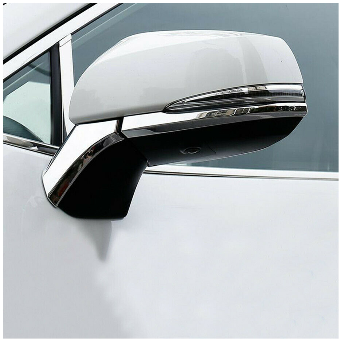 Pc Chrome Rearview Mirror Cover Trim Strip Fit For Toyota Highlander