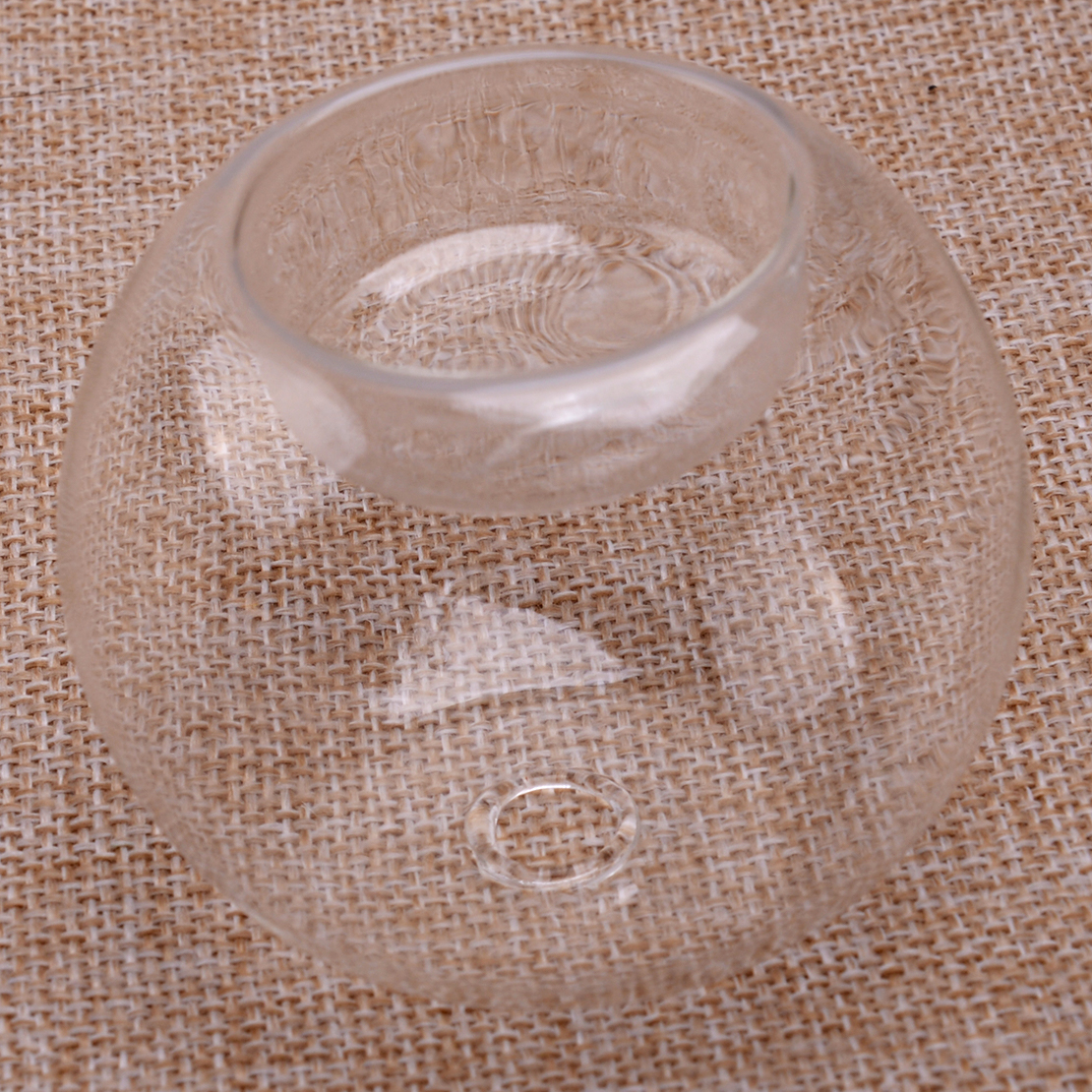 5pcs 8cm Clear Glass Tea Light Candle Holder Ball Shape