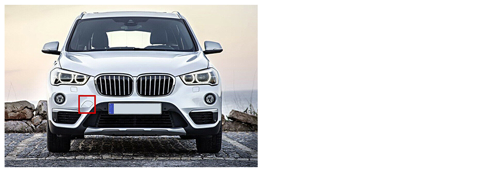 Front Bumper Tow Hook Cover for BMW X1 E84 2013 2014 2015 Towing Eye Cap  51117345034 (White, Right Passenger Side) Xinpinsai