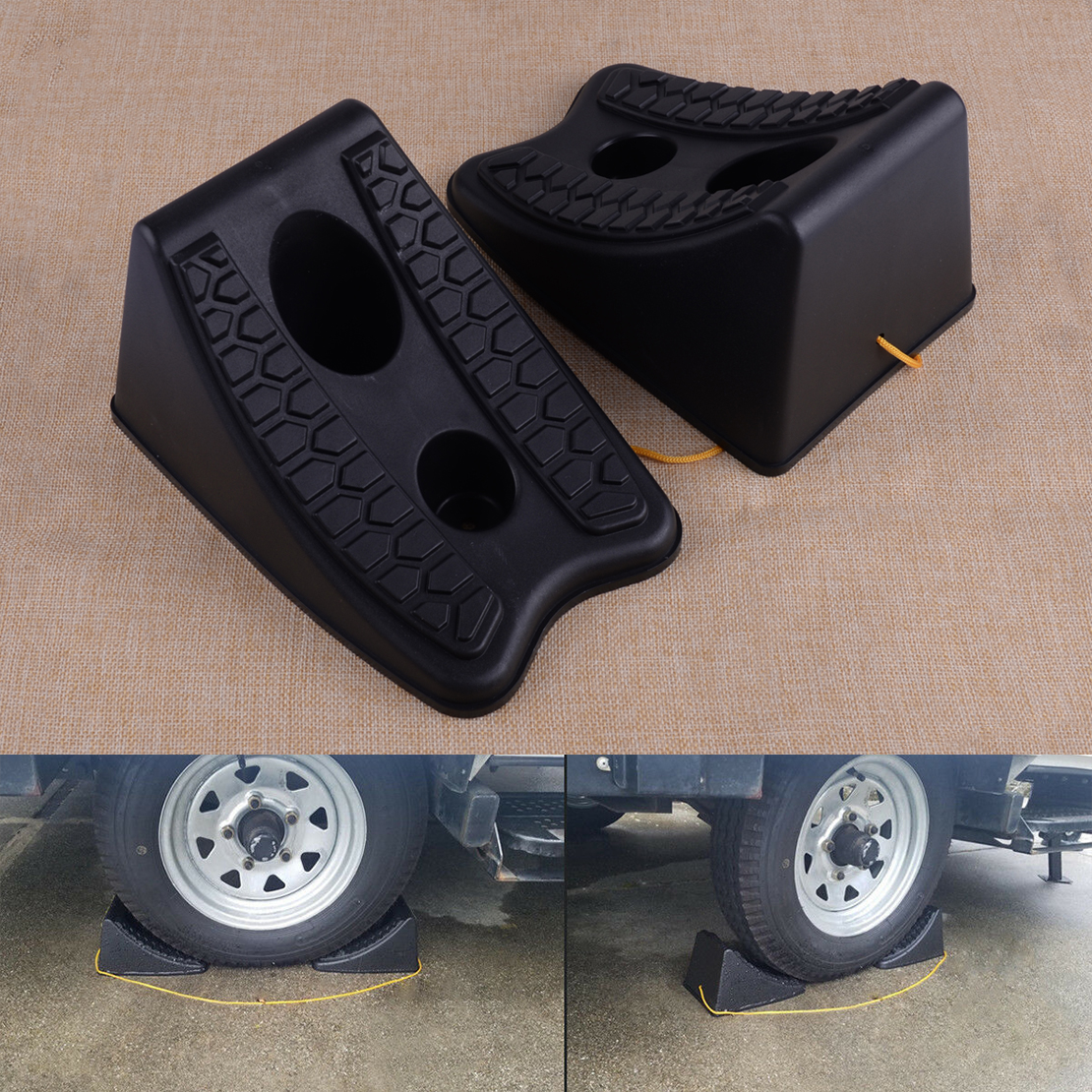 Heavy Duty RV Camper Tire Car Block Stop Trailer Auto Safety Wheel